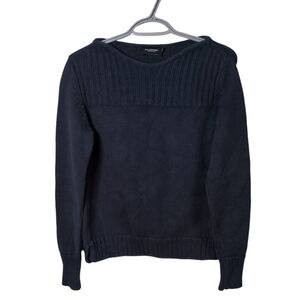 Holebrook Navy Knit Sweater Boat Neck Size Small Organic Cotton